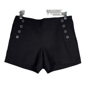 Loft Shorts Women 2 Black Textured Rivieria Short Chino Casual Preppy Minimalist